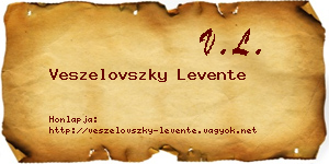 Veszelovszky Levente névjegykártya