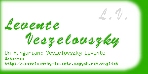 levente veszelovszky business card